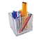 Azar Displays Cube Pencil Holder W/ Divider 5"W x 5"D x 5"H, PK2 556358 - alternate 2